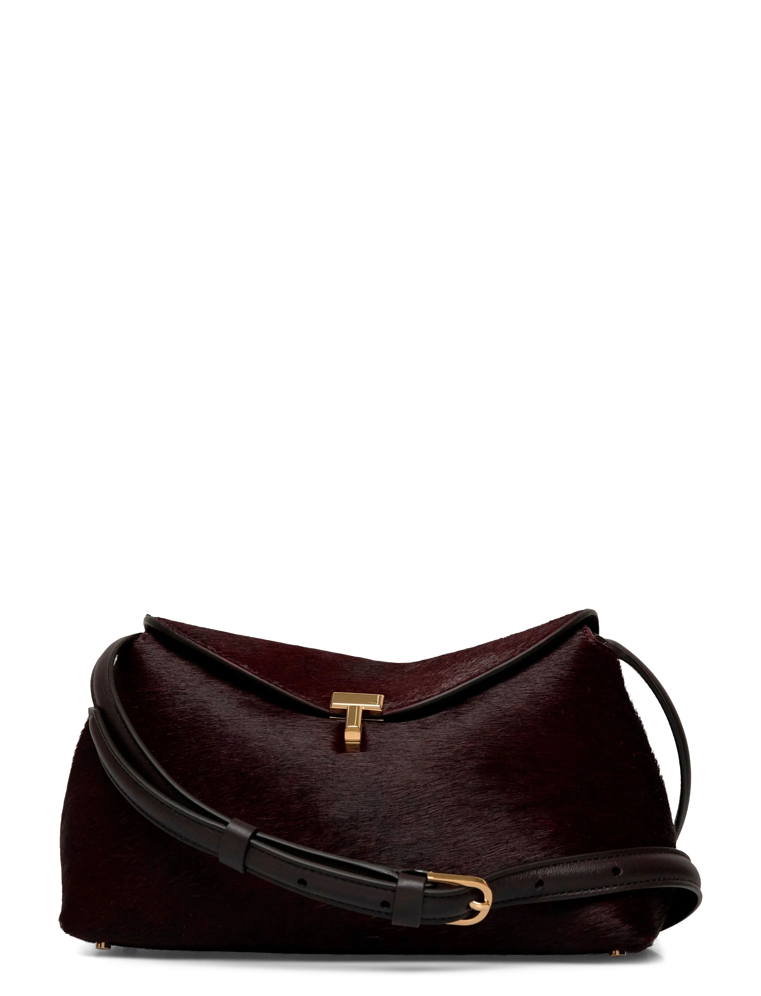 TOTEME T-Lock Pony Hair Clutch - Rankinės per petį - BROWN / burgundy