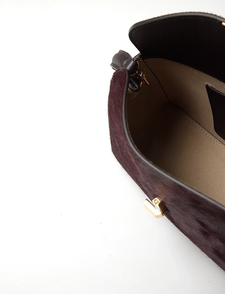 TOTEME - T-Lock Pony Hair Clutch - fashion trends - brown - 5