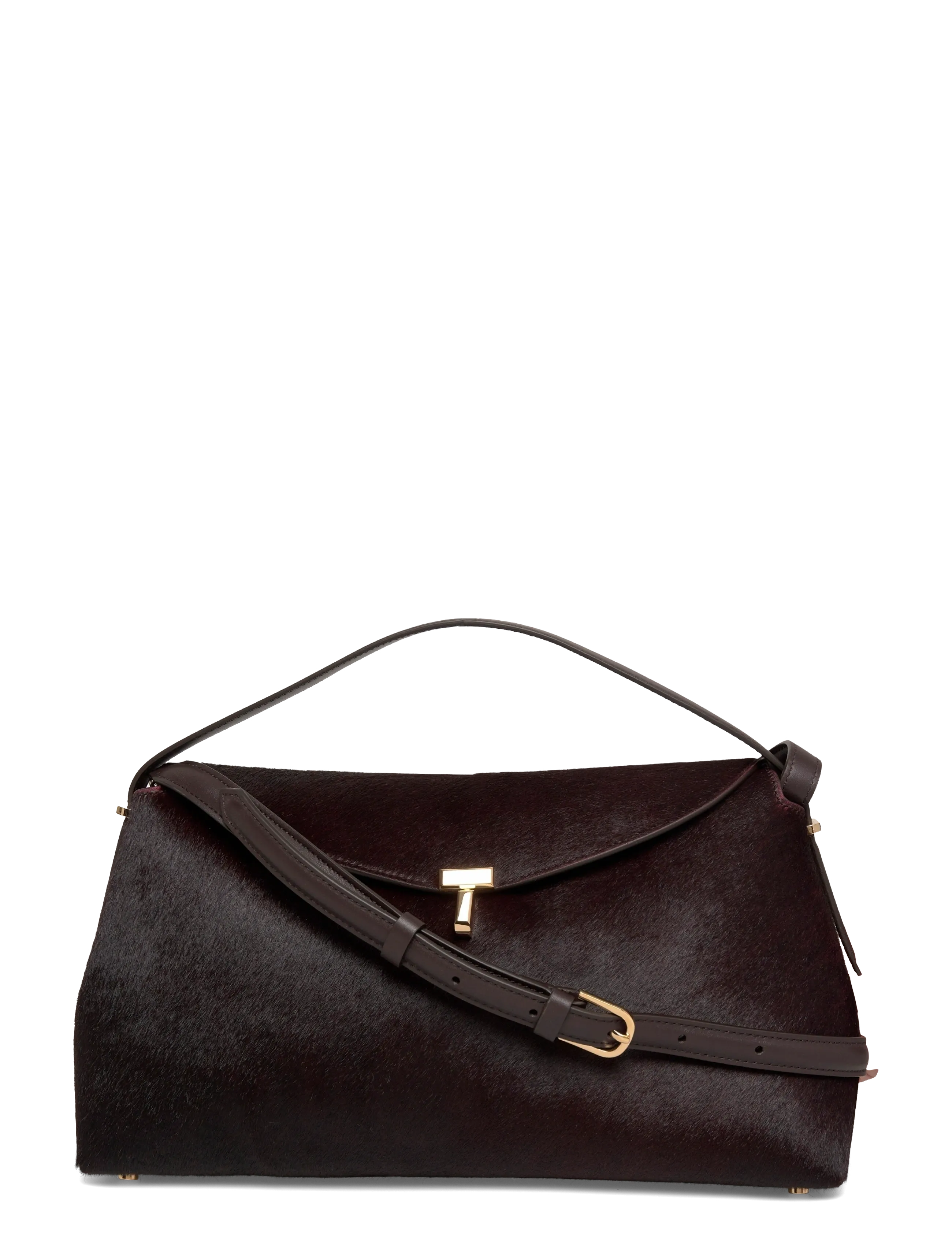 TOTEME T Lock Pony Hair Clutch, One Size, Bags, Burgunderrot - Top Handle Frauen