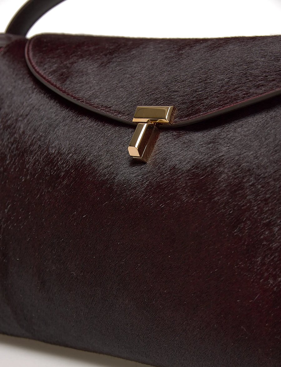 TOTEME - T Lock Pony Hair Clutch - særlige begivenheder - burgundy - 4
