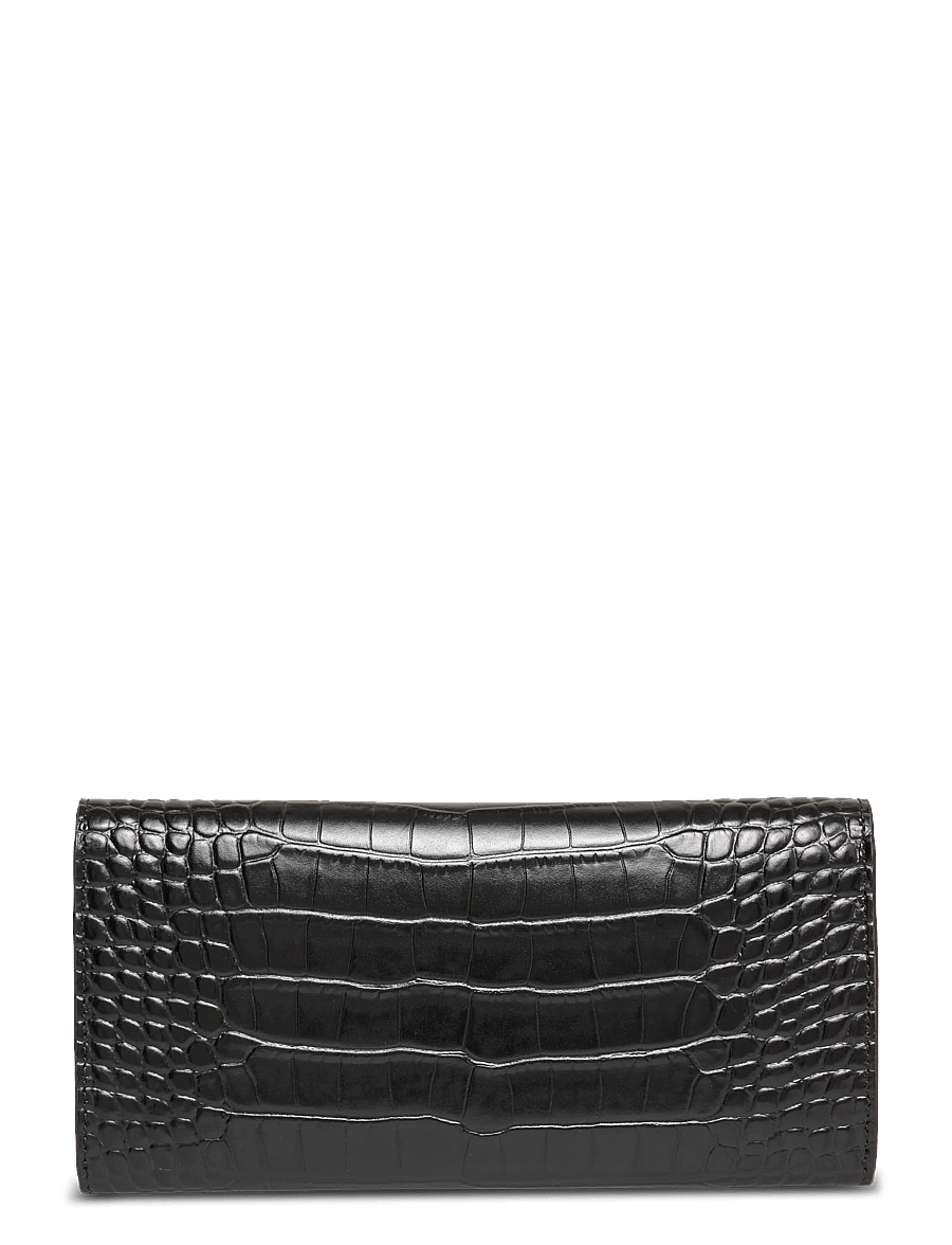 TOTEME - T-Lock Croco Print Leather Wallet - punge - black - 1