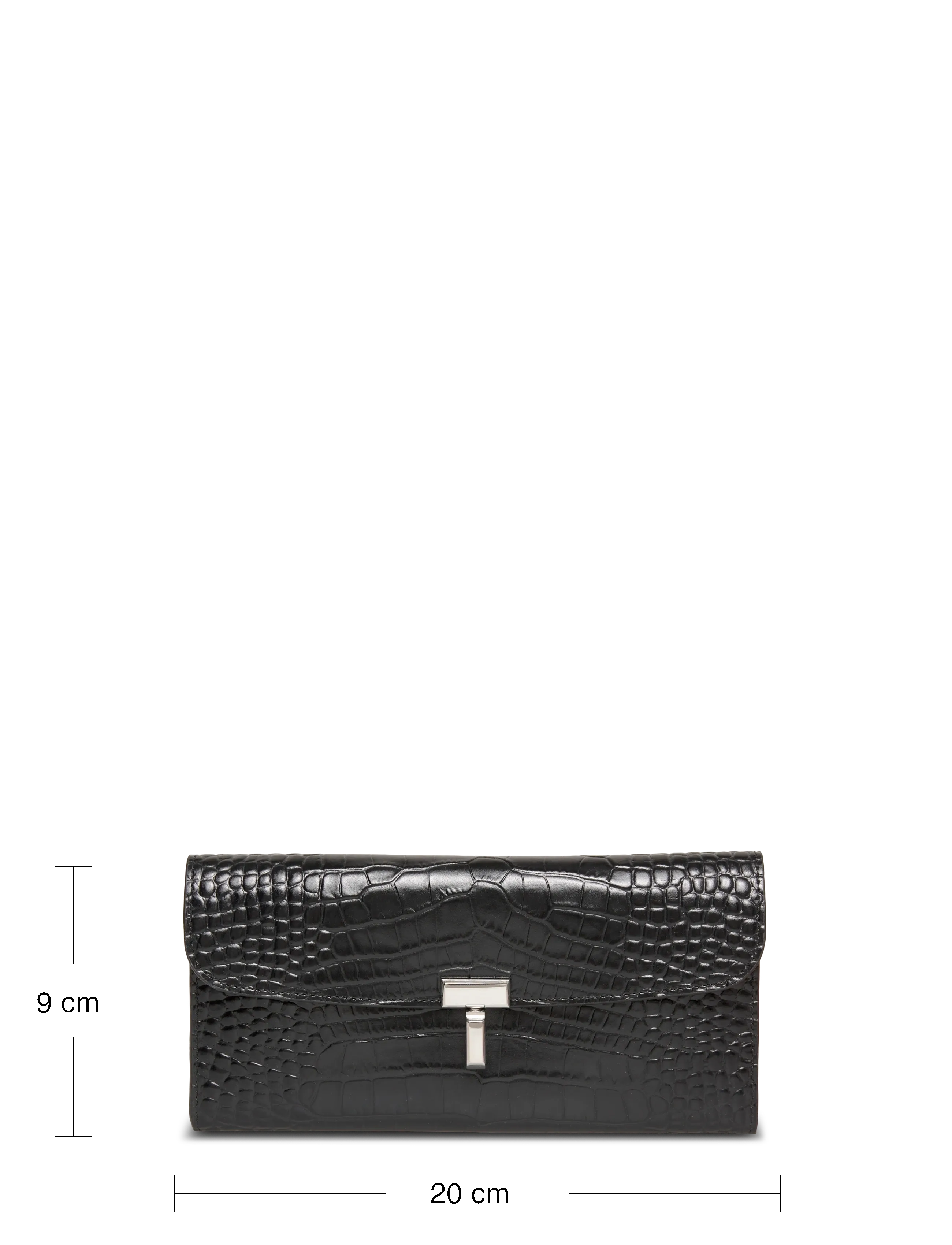 TOTEME - T-Lock Croco Print Leather Wallet - punge - black - 3