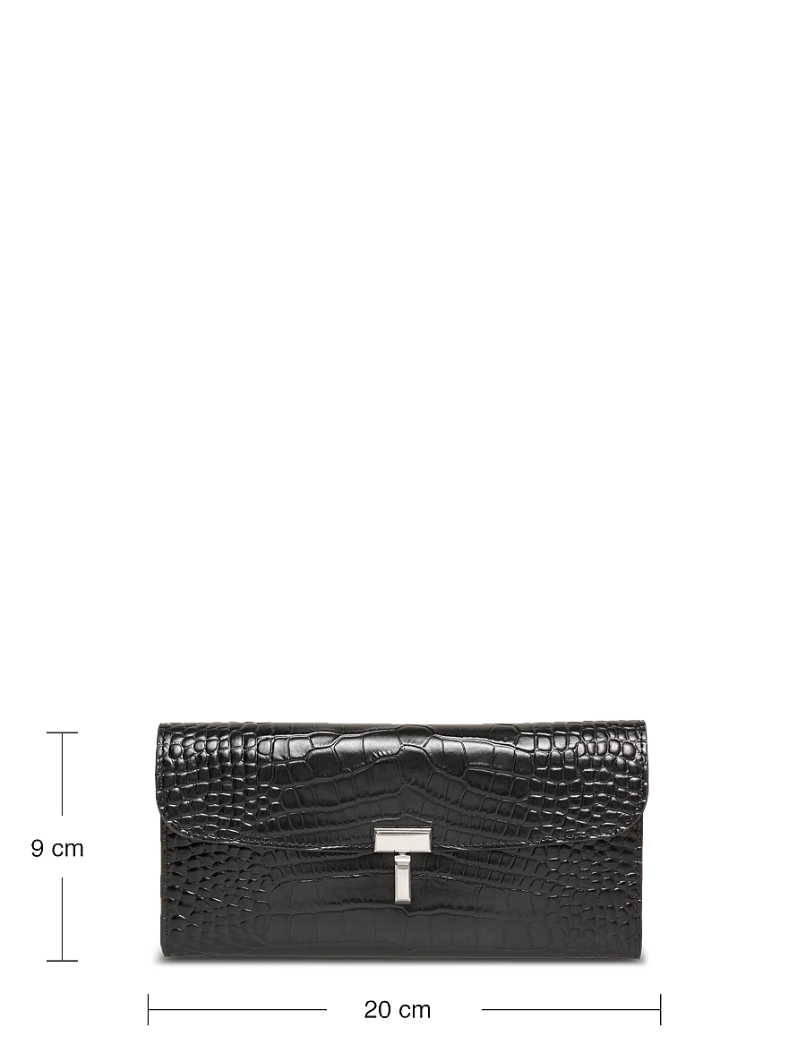TOTEME - T-Lock Croco Print Leather Wallet - punge - black - 3