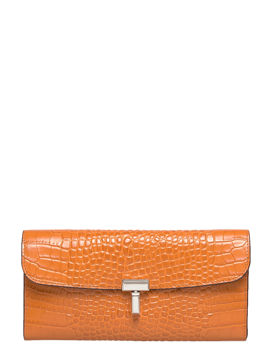 TOTEME - T-Lock Croco Print Leather Wallet - naudas maki - orange - 0