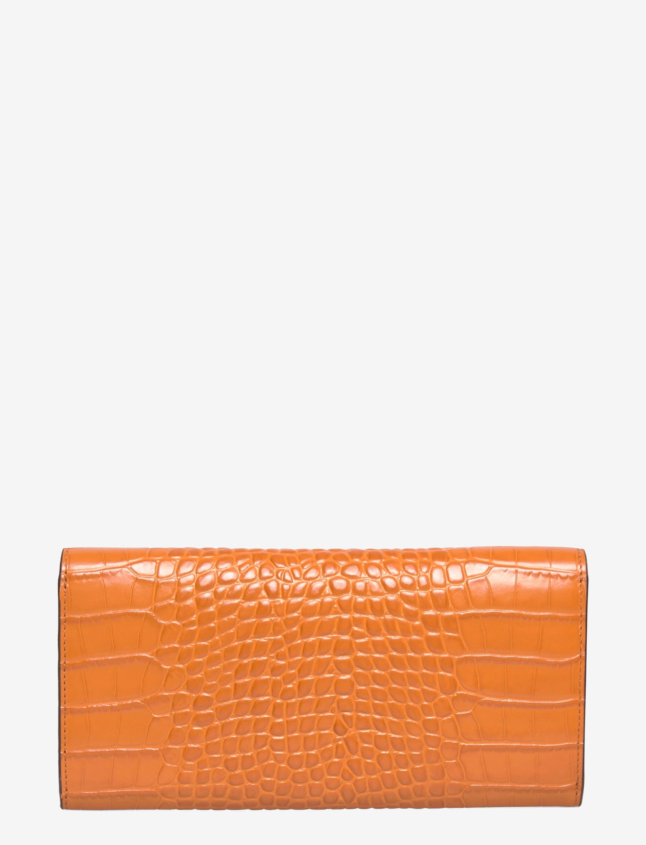 TOTEME - T-Lock Croco Print Leather Wallet - punge - orange - 1