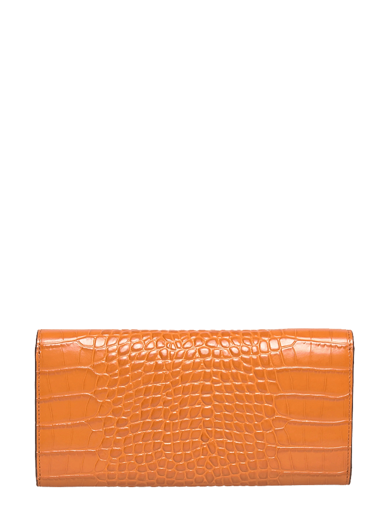 TOTEME - T-Lock Croco Print Leather Wallet - punge - orange - 1