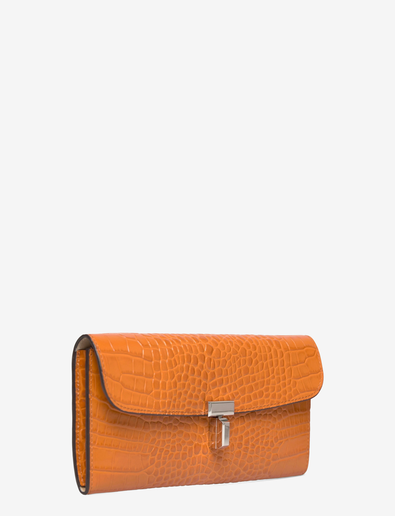 TOTEME - T-Lock Croco Print Leather Wallet - punge - orange - 2