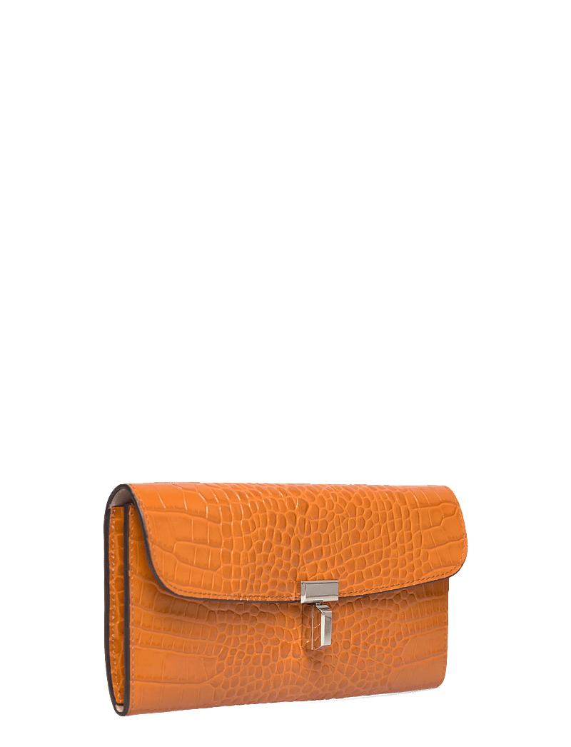 TOTEME - T-Lock Croco Print Leather Wallet - punge - orange - 2