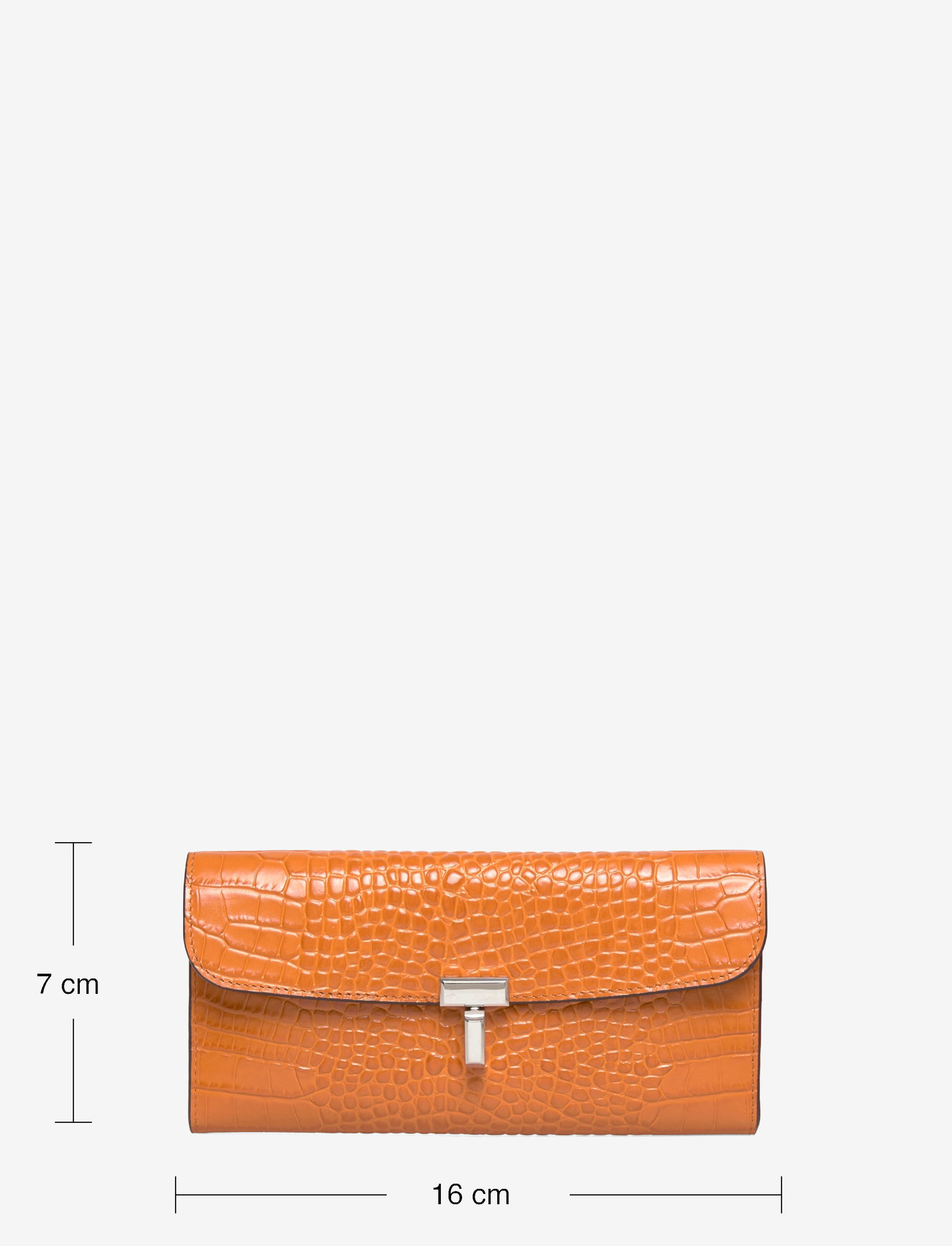 TOTEME - T-Lock Croco Print Leather Wallet - punge - orange - 3