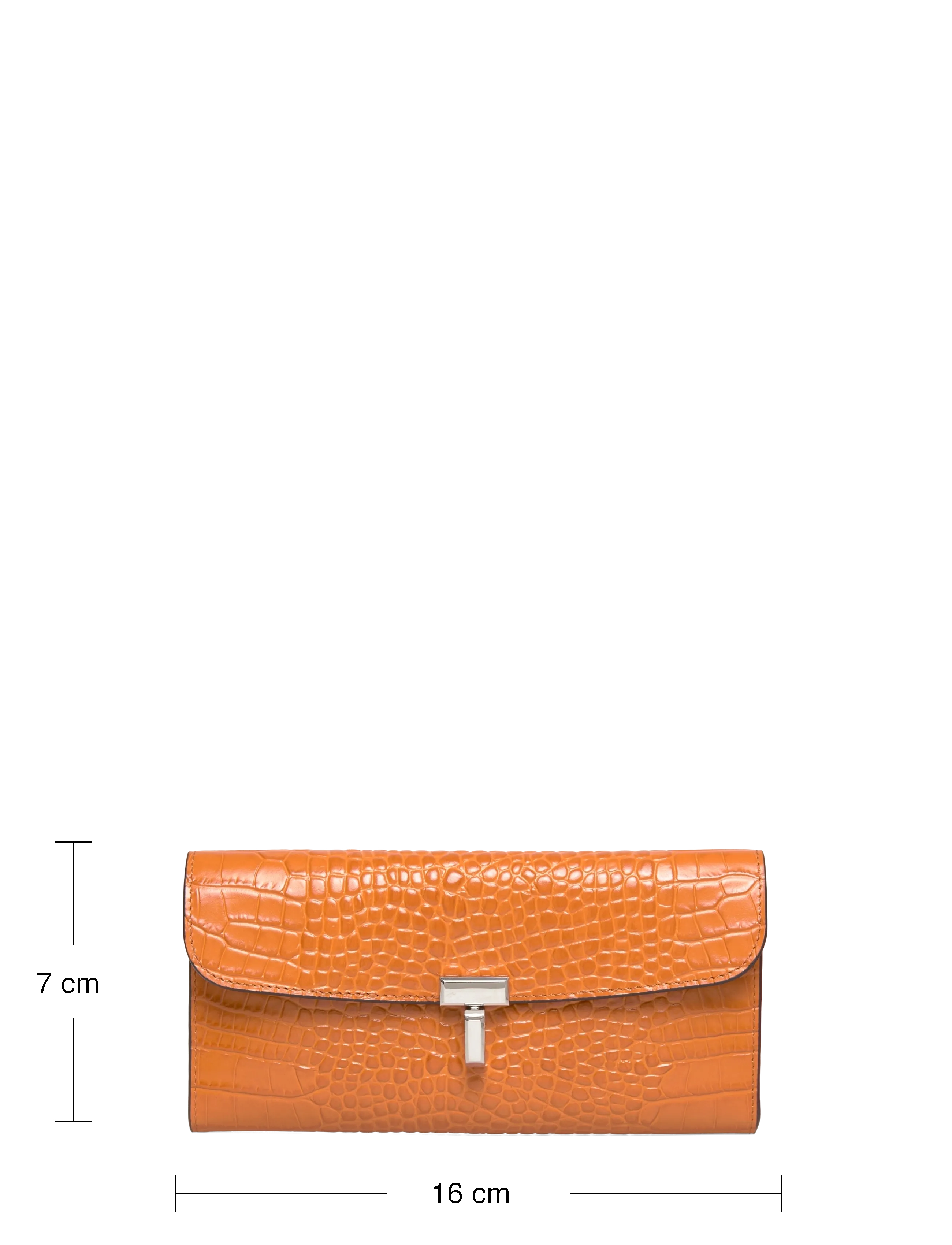 TOTEME - T-Lock Croco Print Leather Wallet - naudas maki - orange - 3