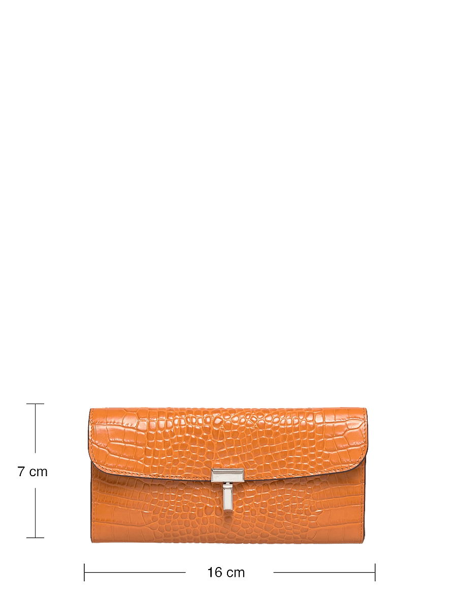 TOTEME - T-Lock Croco Print Leather Wallet - naudas maki - orange - 3