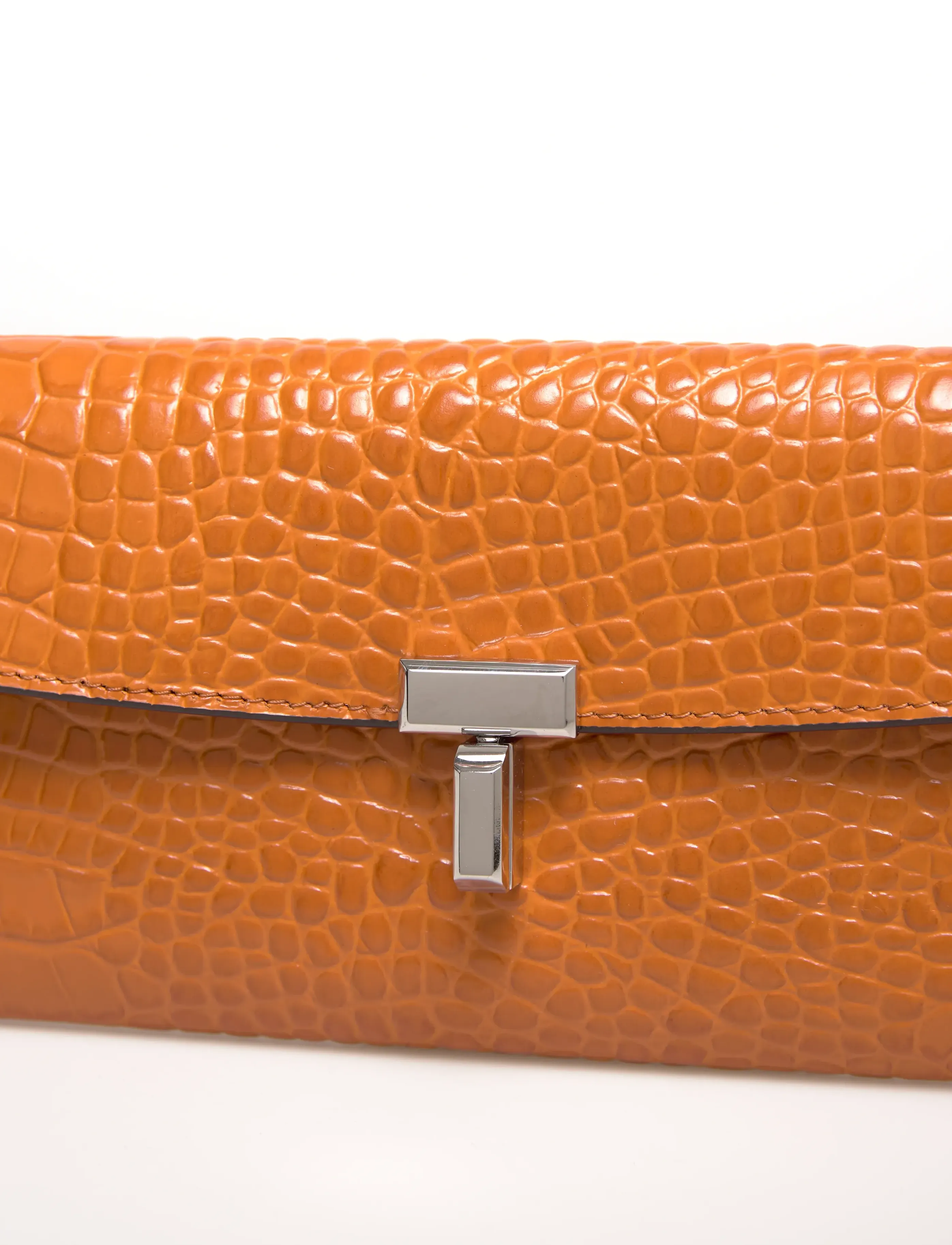 TOTEME - T-Lock Croco Print Leather Wallet - naudas maki - orange - 4