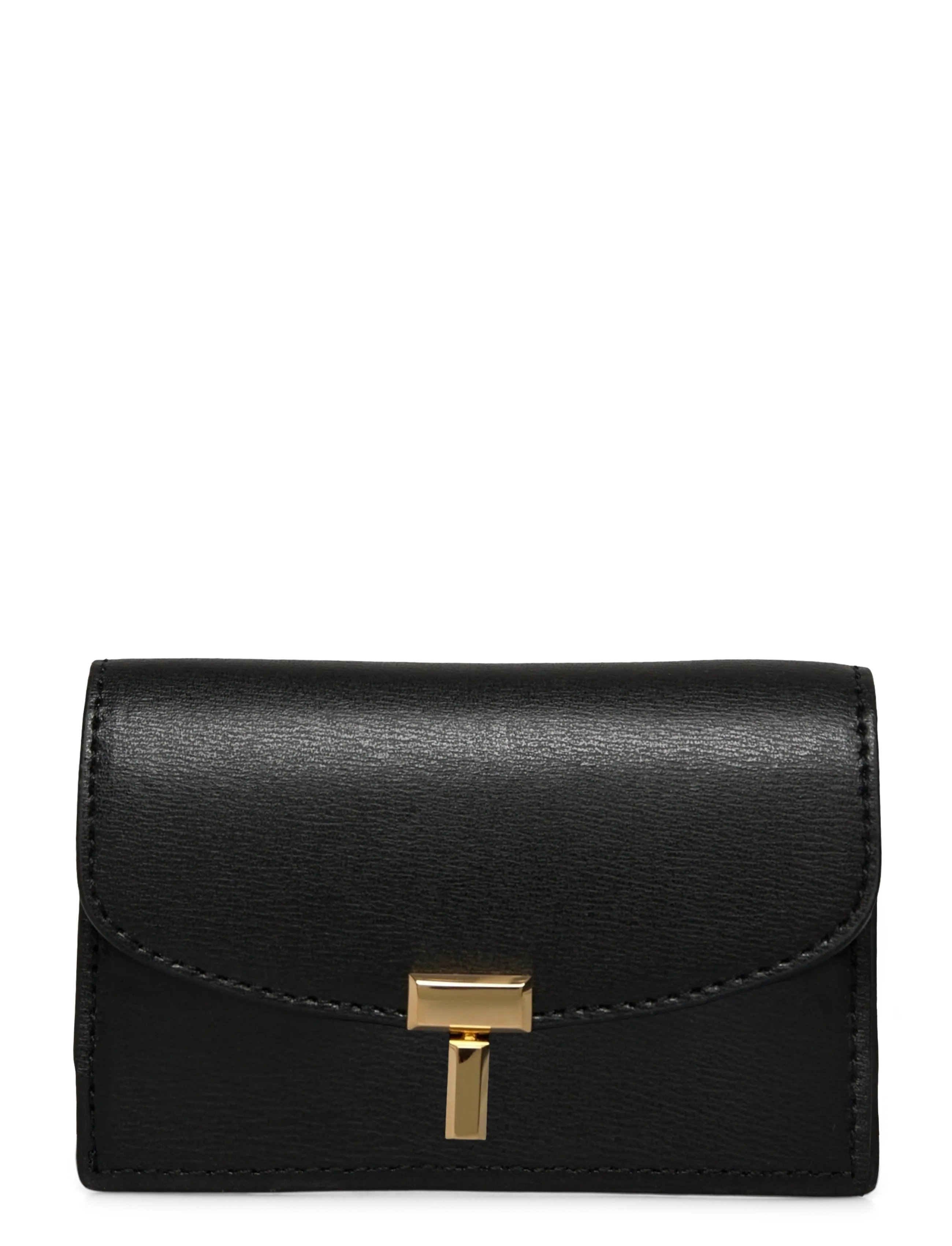 TOTEME T-Lock Leather Wallet, One Size, Card Holders & Wallets, Schwarz - Holder, Frauen