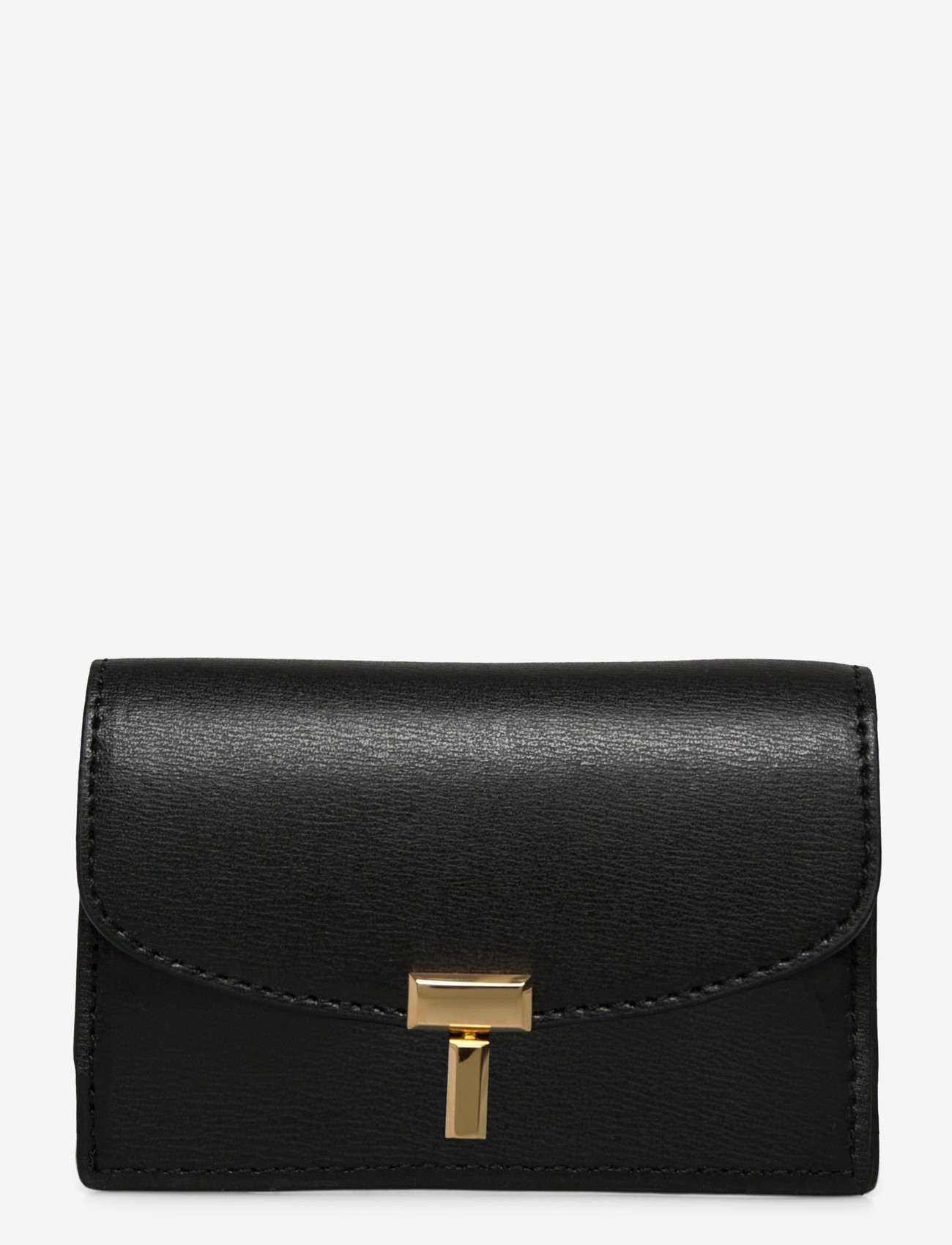 TOTEME - T-Lock leather wallet - etui na karty kredytowe - black - 0