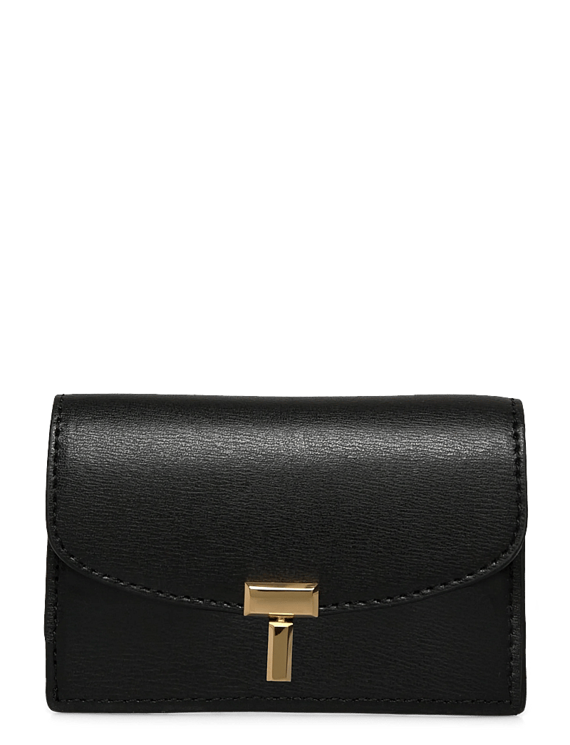 TOTEME - T-Lock leather wallet - kartenetuis - black - 0