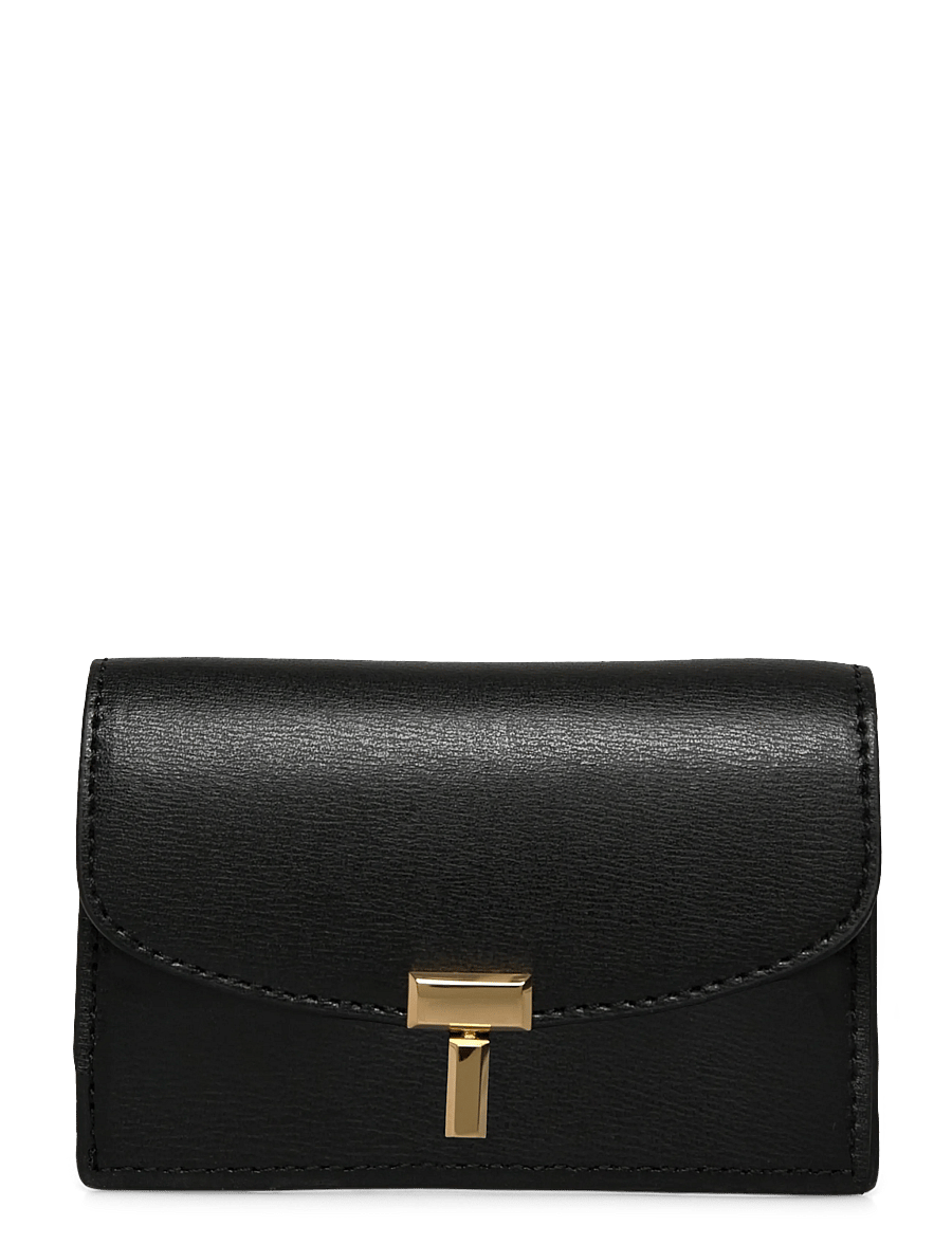 TOTEME - T-Lock leather wallet - kartenetuis - black - 0