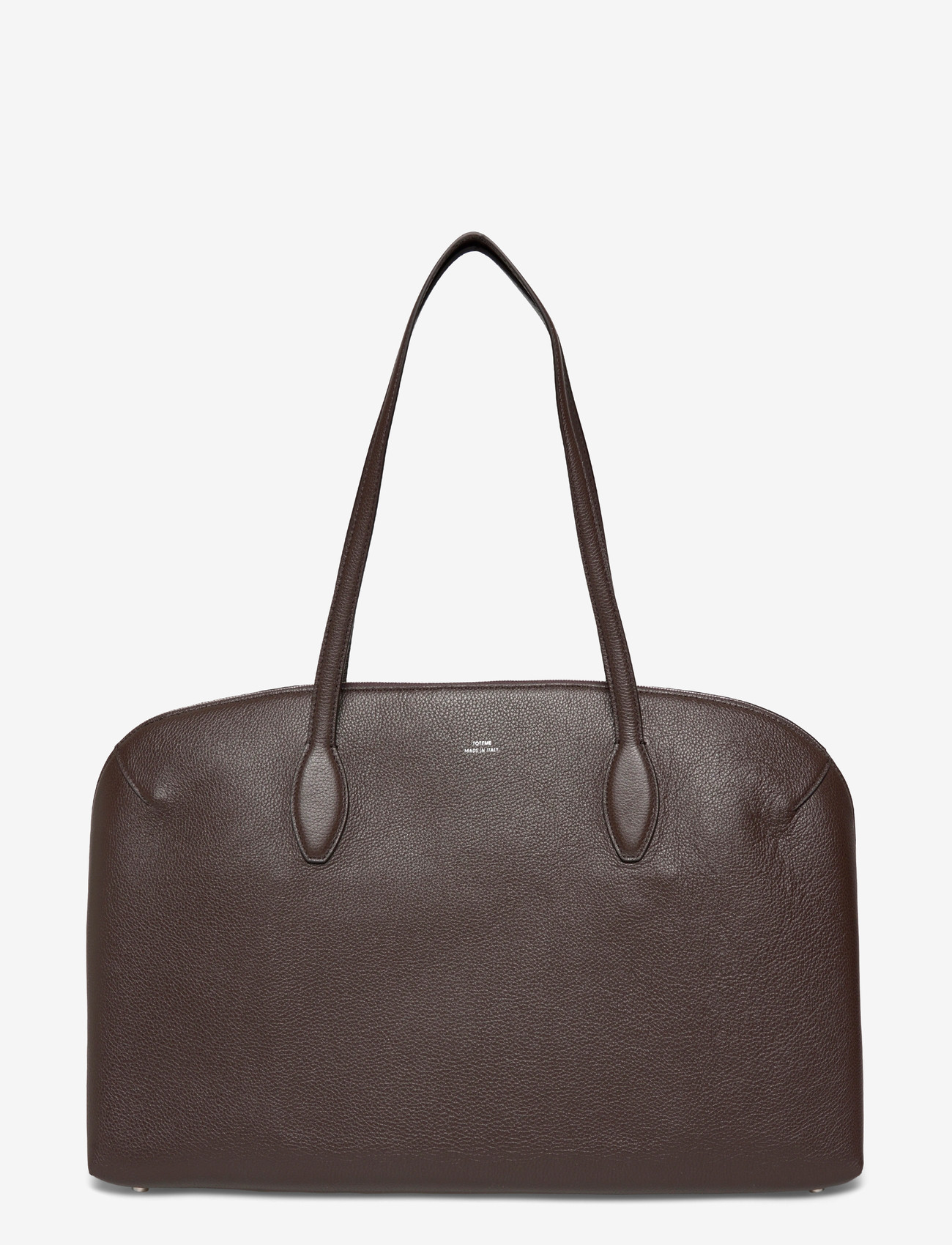TOTEME - Suede Handbag with engraved logo - særlige begivenheder - dark chocolate - 0