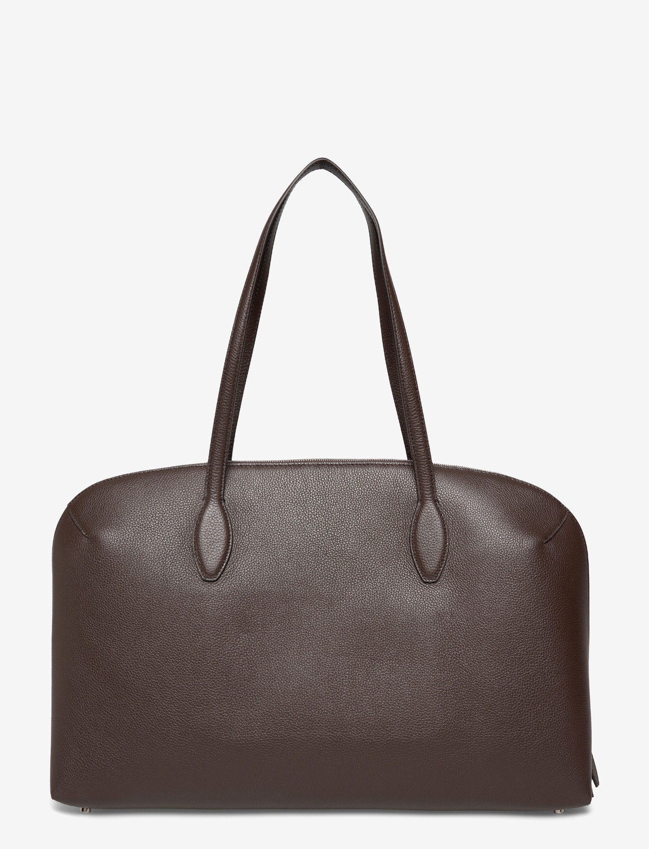 TOTEME - Suede Handbag with engraved logo - særlige begivenheder - dark chocolate - 1