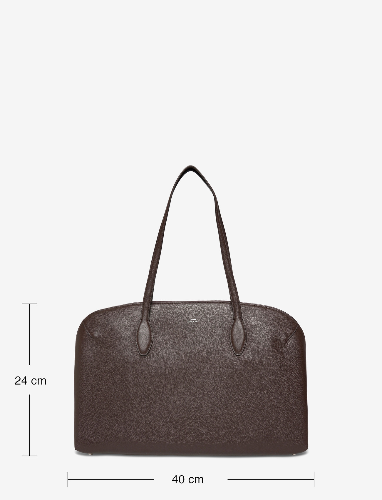 TOTEME - Suede Handbag with engraved logo - særlige begivenheder - dark chocolate - 3