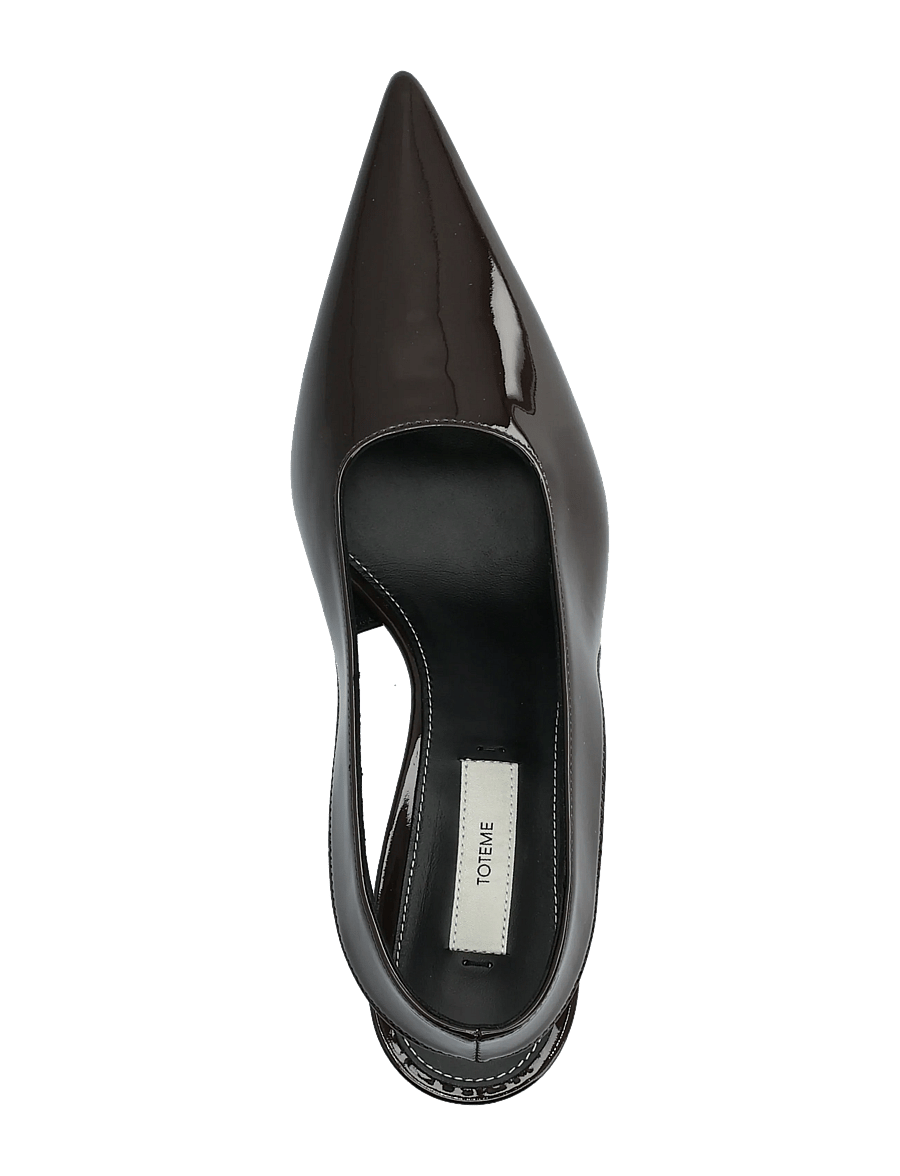 TOTEME - Patent-leather slingback pumps - kontsaga slingback-kingad - brown - 3