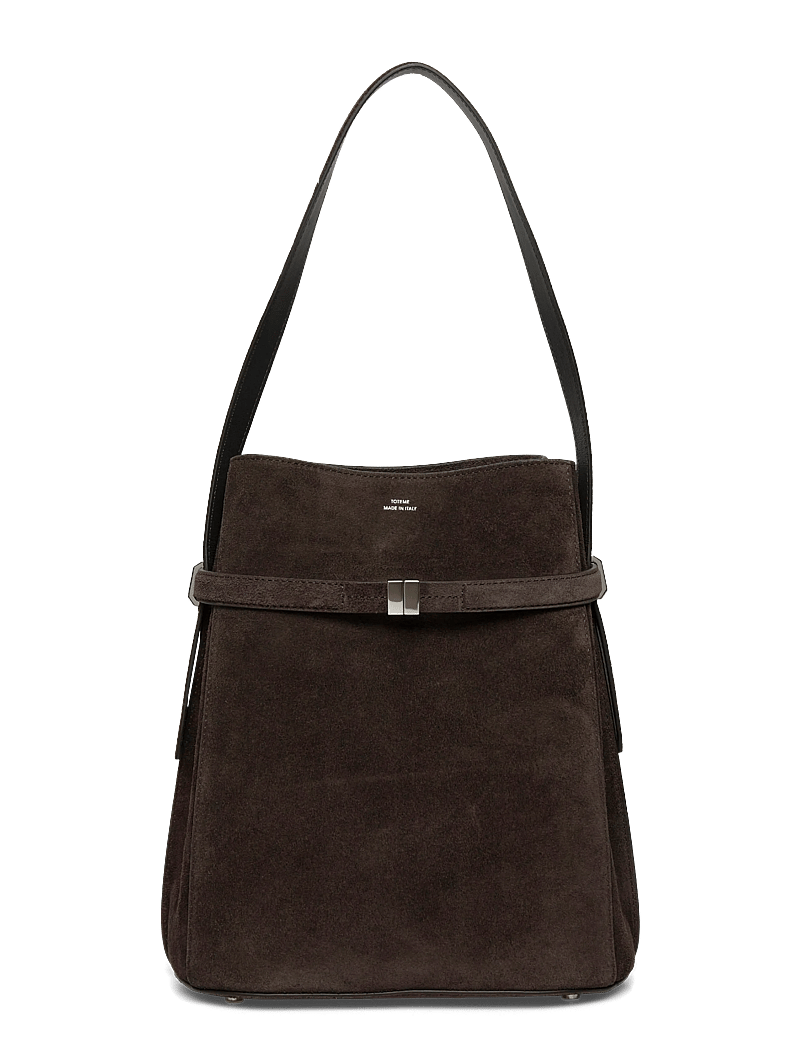 TOTEME - Belted Bucket Bag - bucket bags - brown - 0