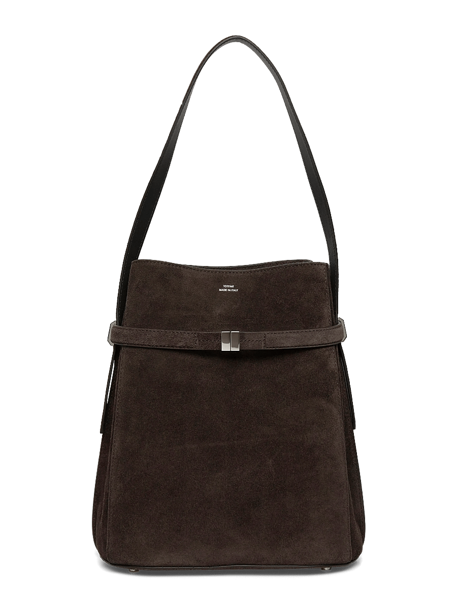 TOTEME - Belted Bucket Bag - bucket bags - brown - 0