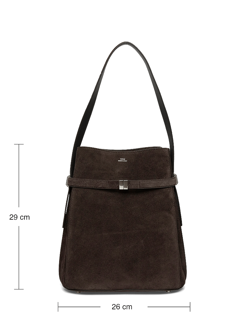 TOTEME - Belted Bucket Bag - bucket bags - brown - 3