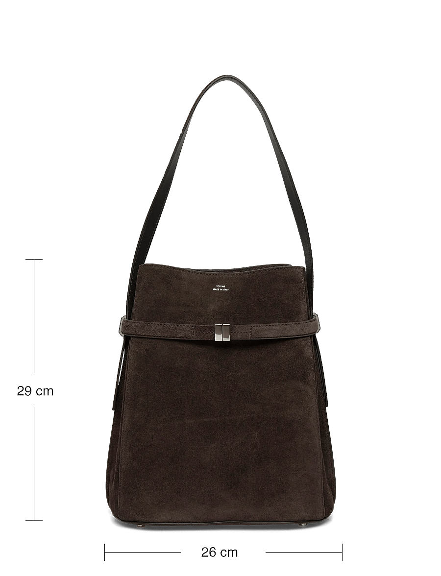 TOTEME - Belted Bucket Bag - bucket bags - brown - 3