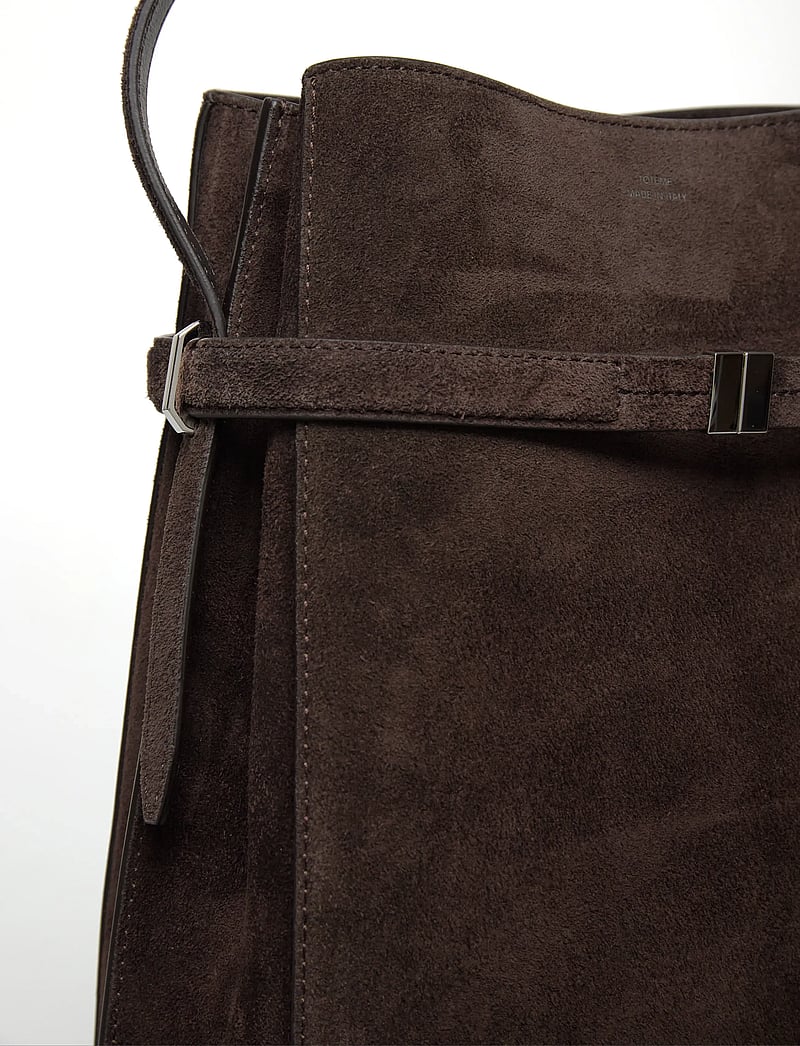 TOTEME - Belted Bucket Bag - bucket bags - brown - 4