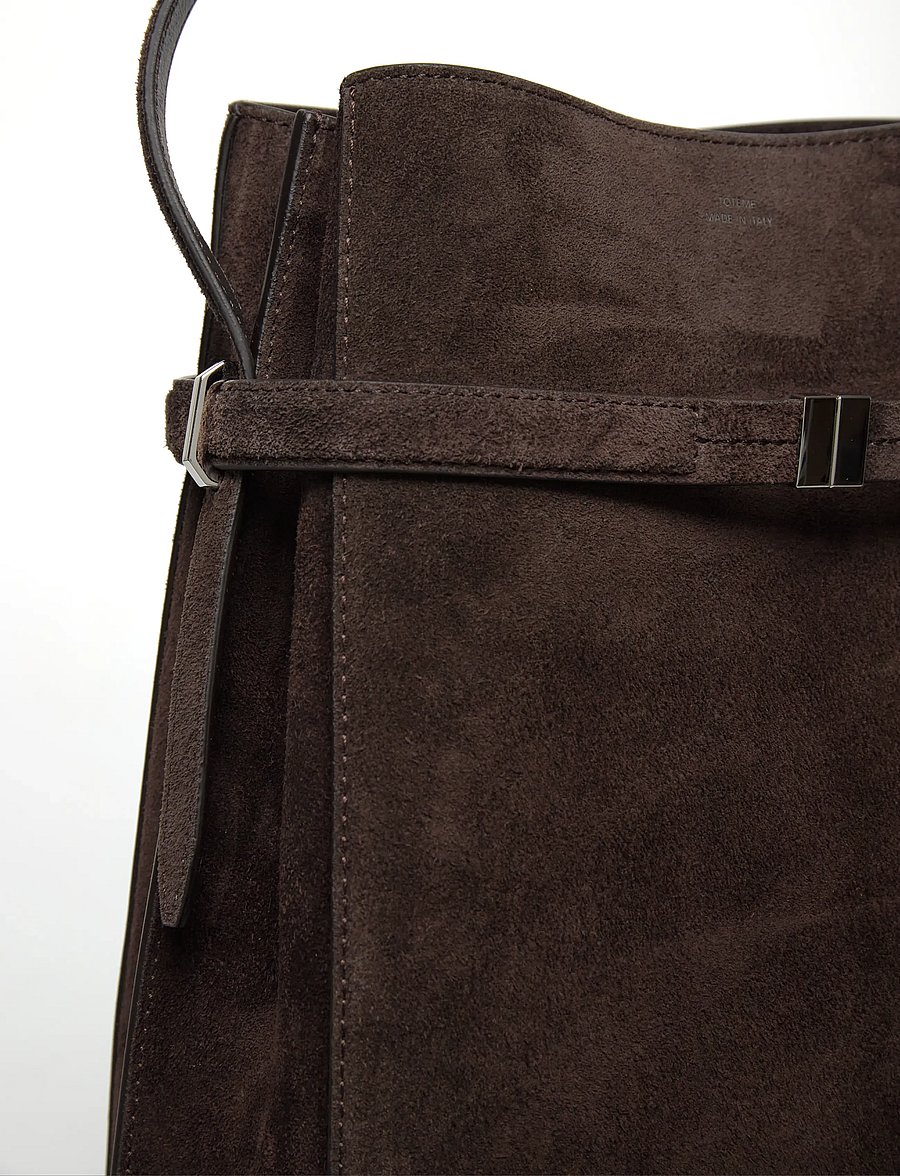 TOTEME - Belted Bucket Bag - bucket bags - brown - 4