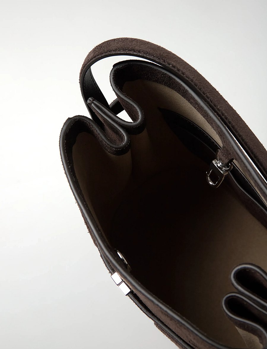TOTEME - Belted Bucket Bag - bucket bags - brown - 5