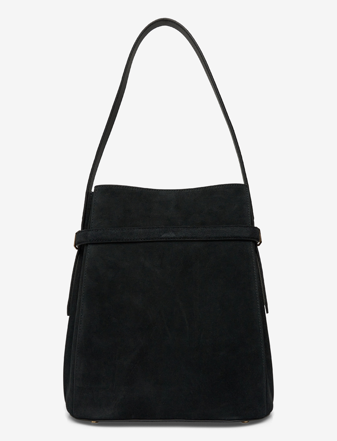 TOTEME - Suede belted bucket bag - schultertaschen - black - 1