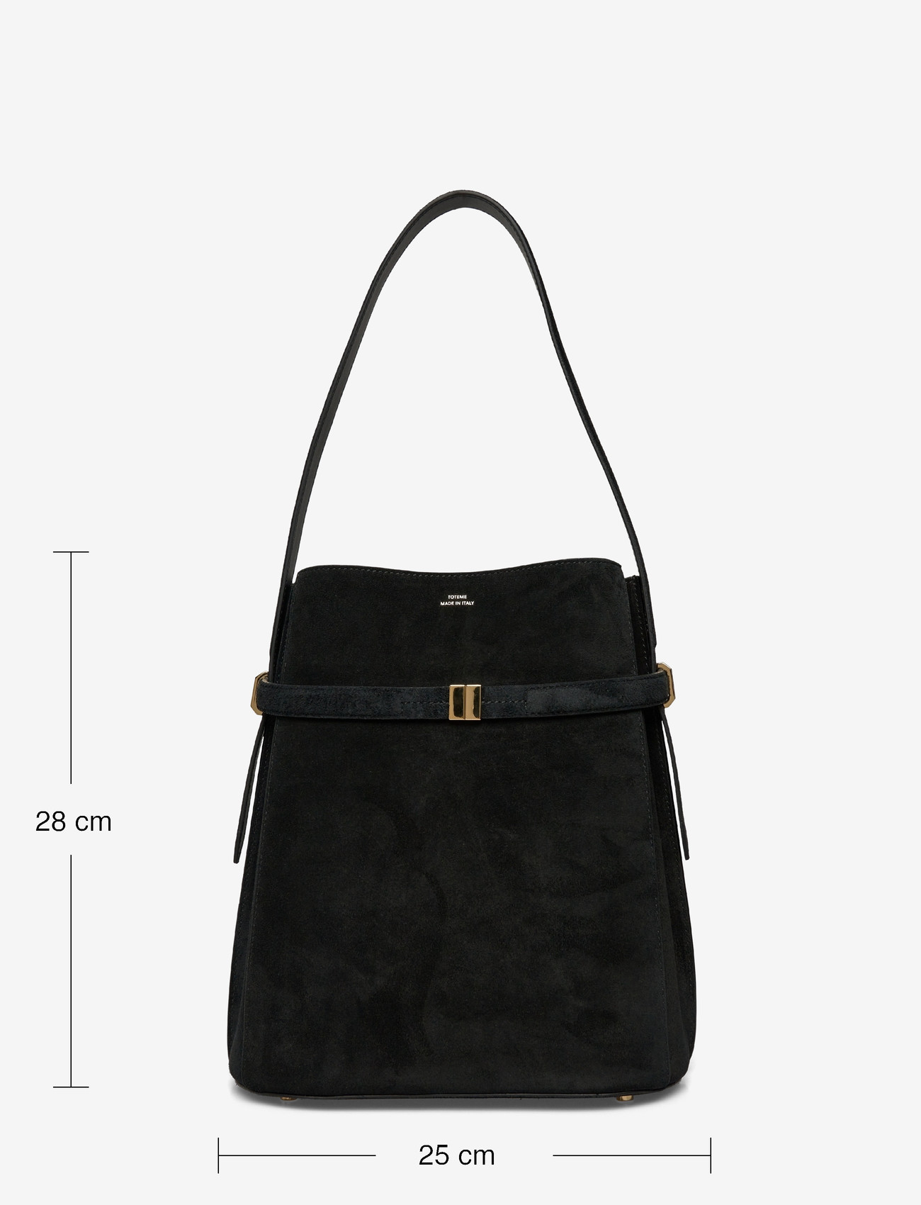 TOTEME - Suede belted bucket bag - schultertaschen - black - 3