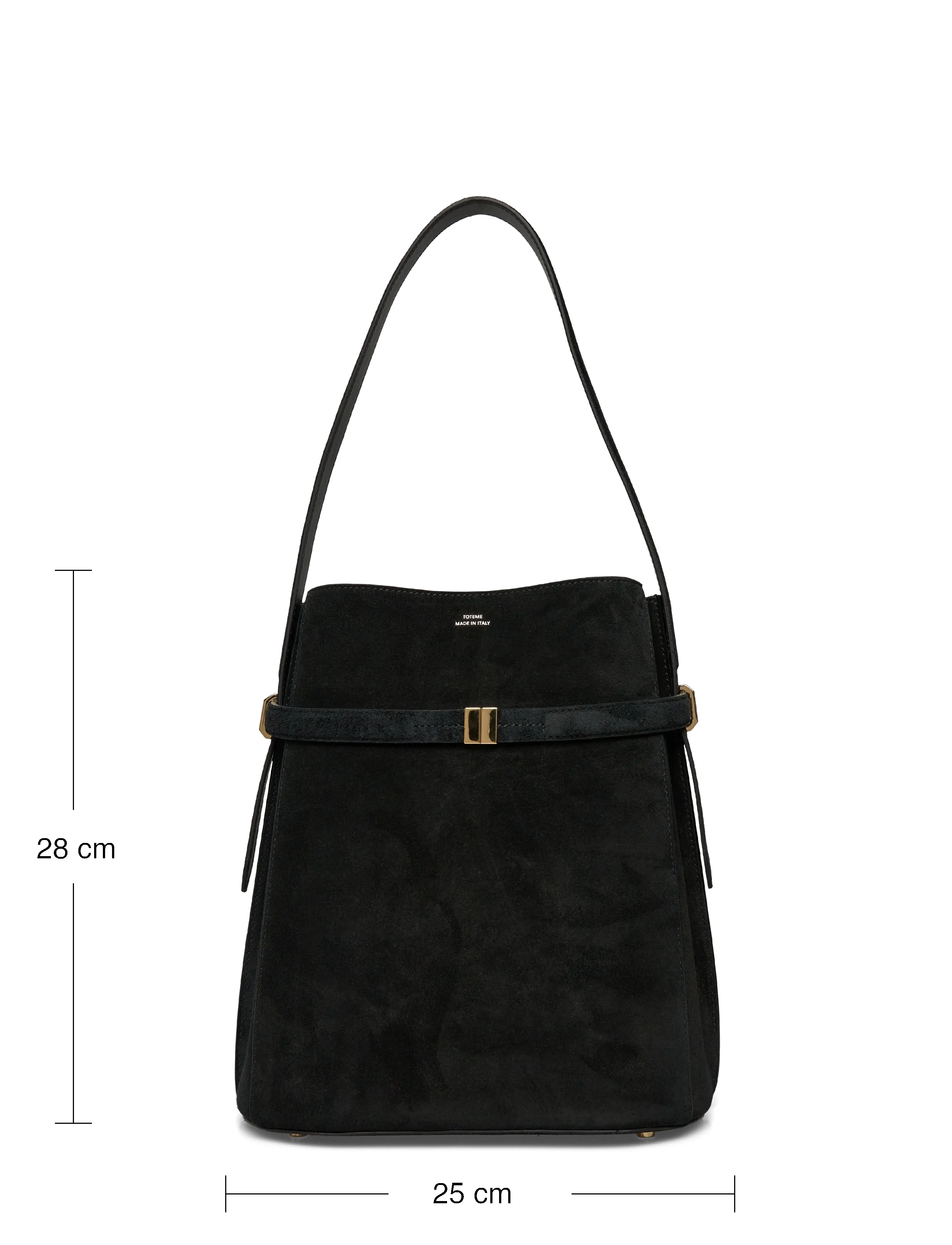 TOTEME - Suede belted bucket bag - black - 3