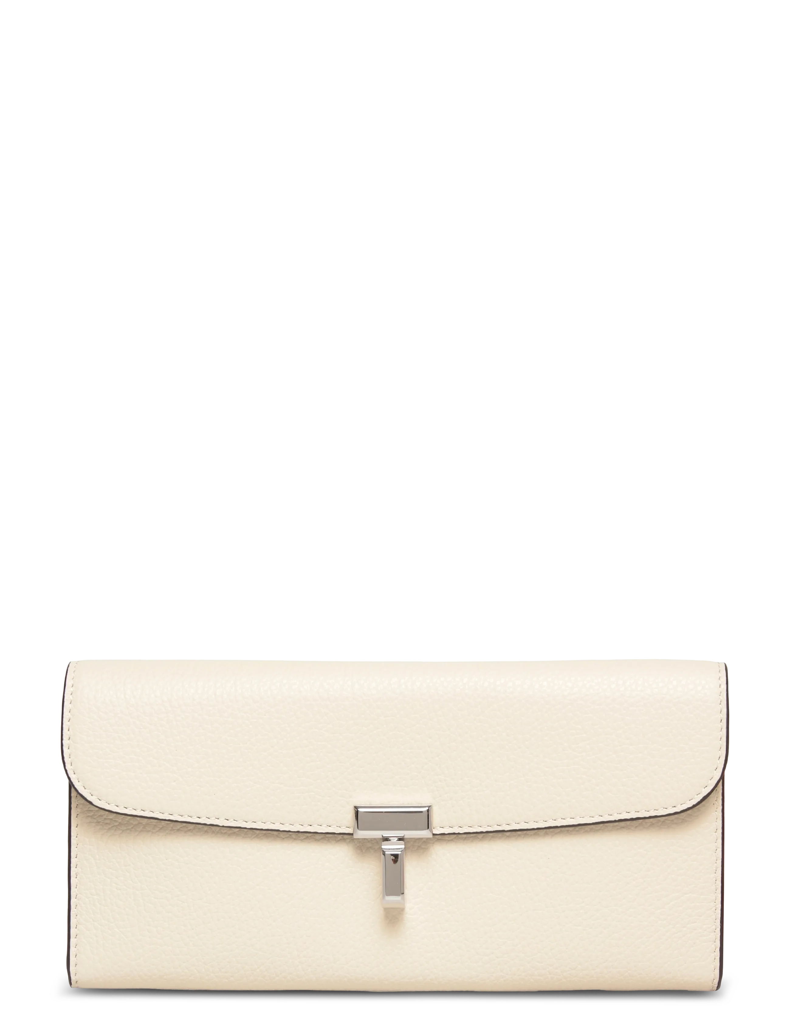 TOTEME Leather T-Lock Wallet, One Size, Card Holders & Wallets, Weiß - Frauen