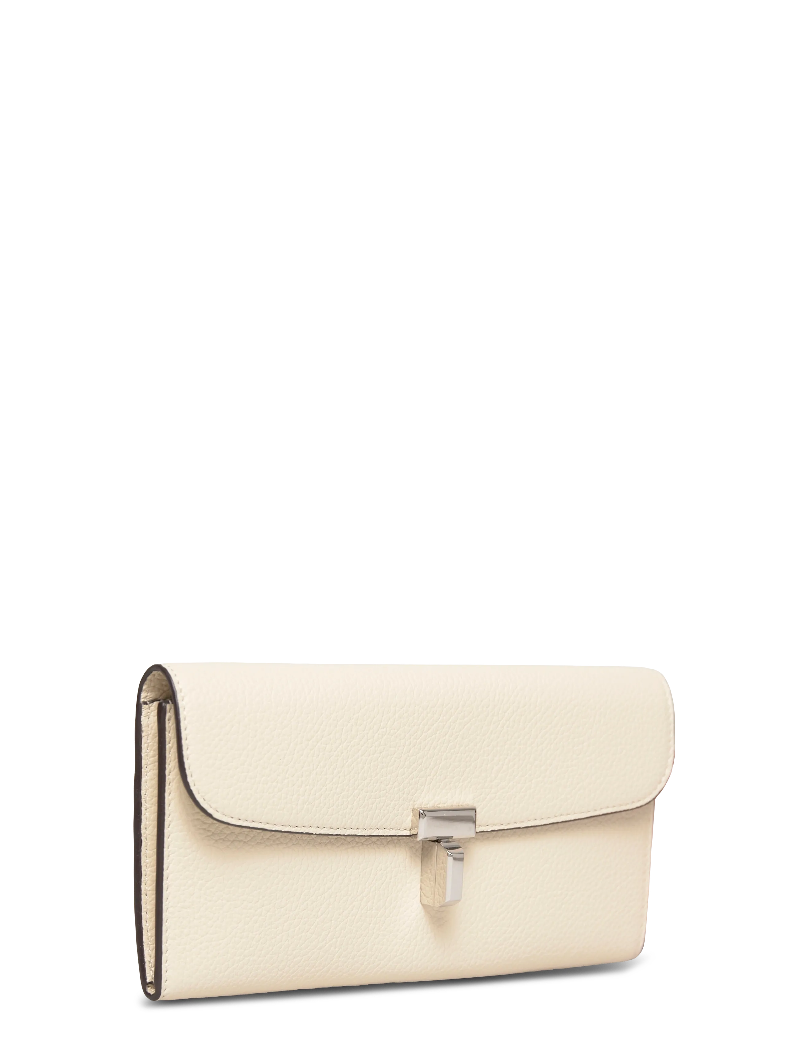 TOTEME - Leather T-Lock Wallet - portemonnaies - white - 2