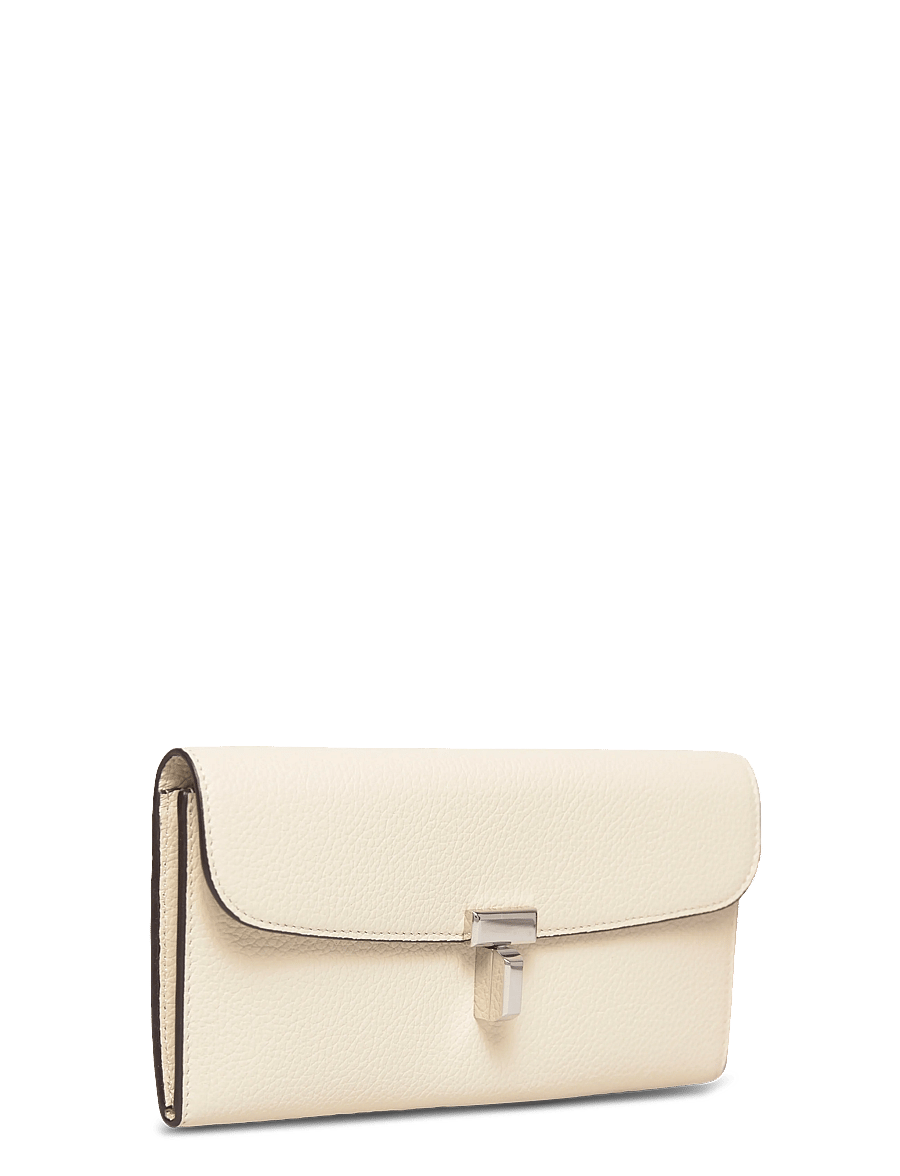 TOTEME - Leather T-Lock Wallet - portemonnaies - white - 2