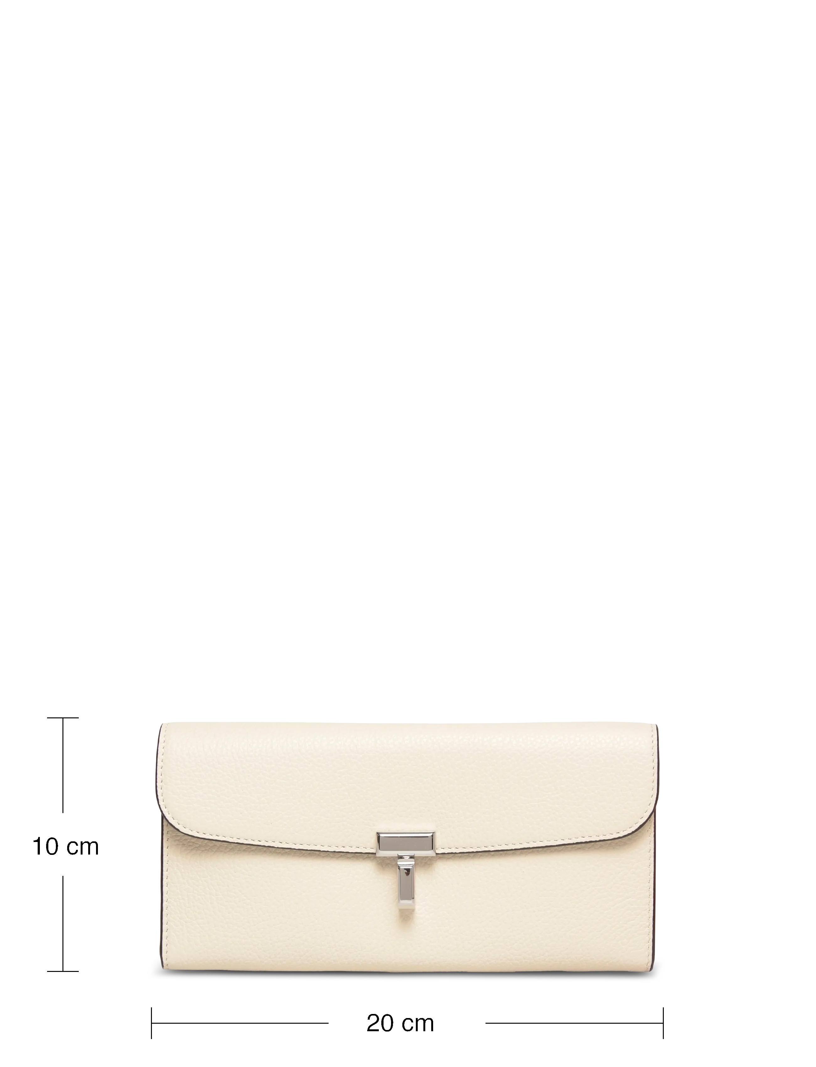 TOTEME - Leather T-Lock Wallet - portemonnaies - white - 3