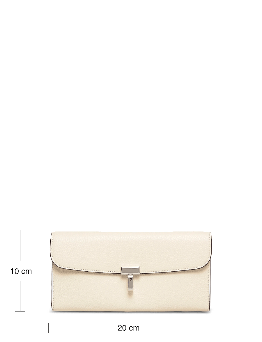 TOTEME - Leather T-Lock Wallet - portemonnaies - white - 3