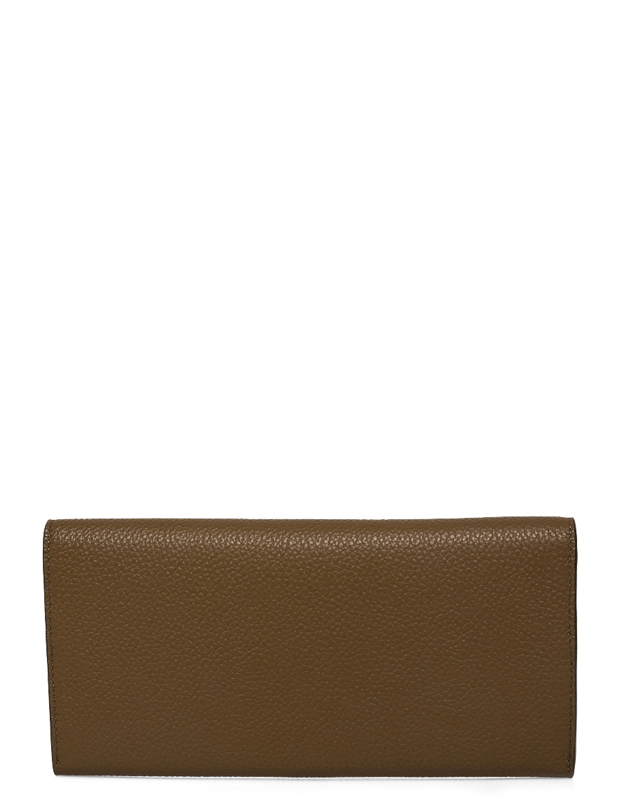 TOTEME - T-Lock Leather Wallet - plånböcker - dark taupe - 1