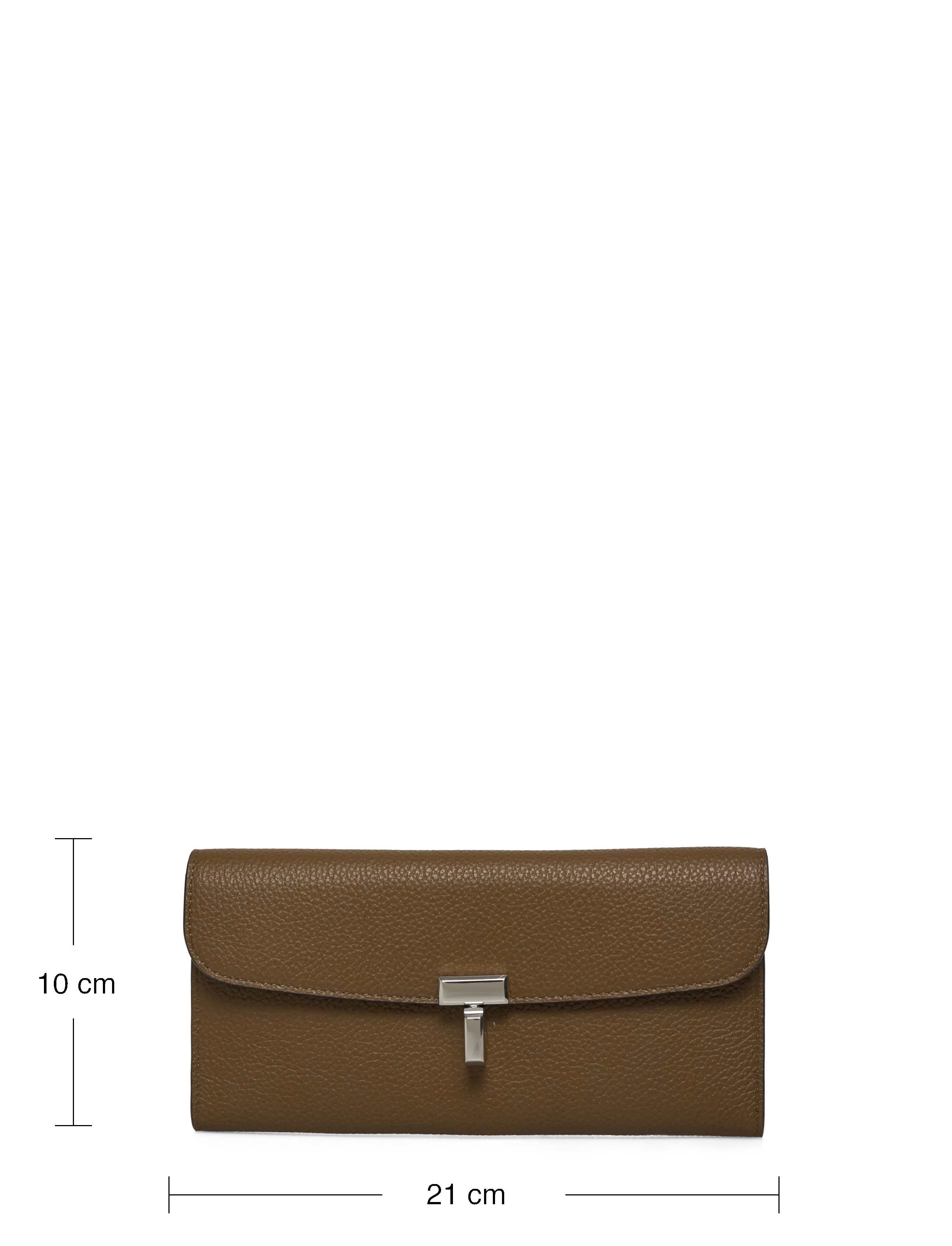 TOTEME - T-Lock leather wallet - naudas maki - dark taupe - 3