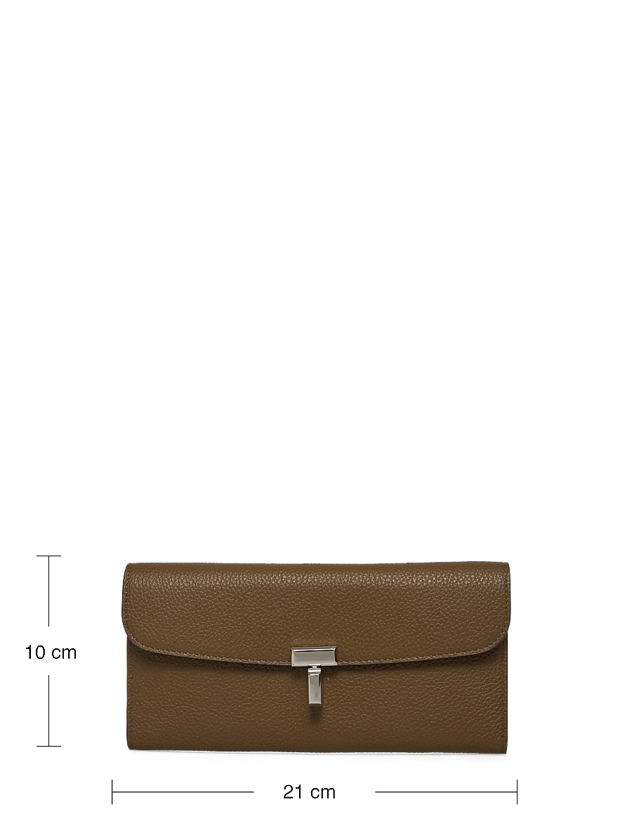 TOTEME - T-Lock Leather Wallet - plånböcker - dark taupe - 3