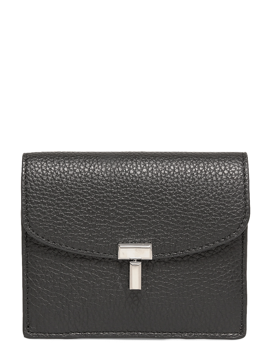 TOTEME - T-Lock leather wallet - wallets - black - 0