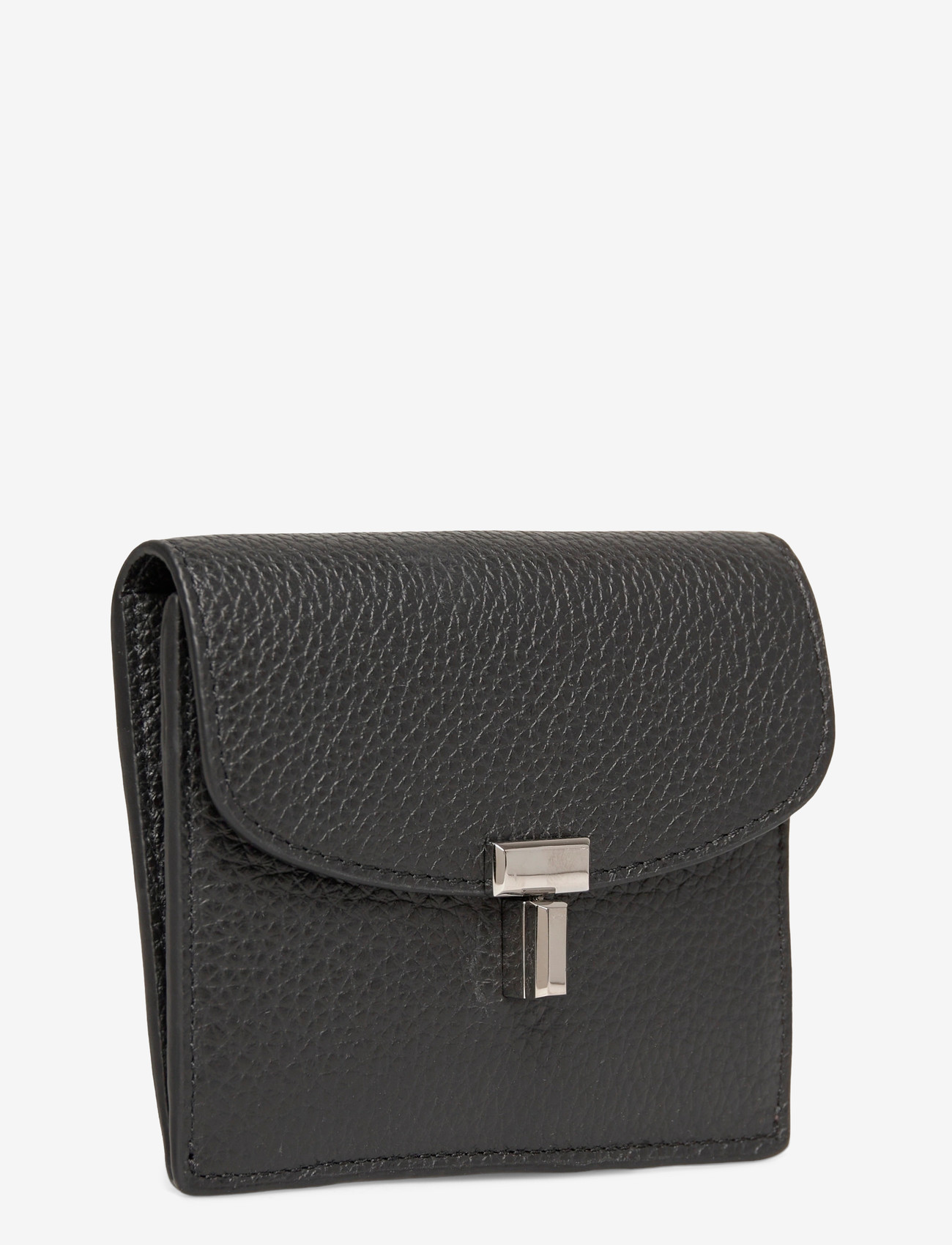 TOTEME - T-Lock leather wallet - plånböcker - black - 2