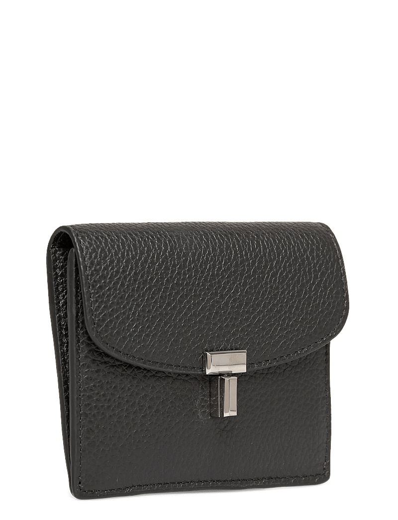 TOTEME - T-Lock leather wallet - plånböcker - black - 2