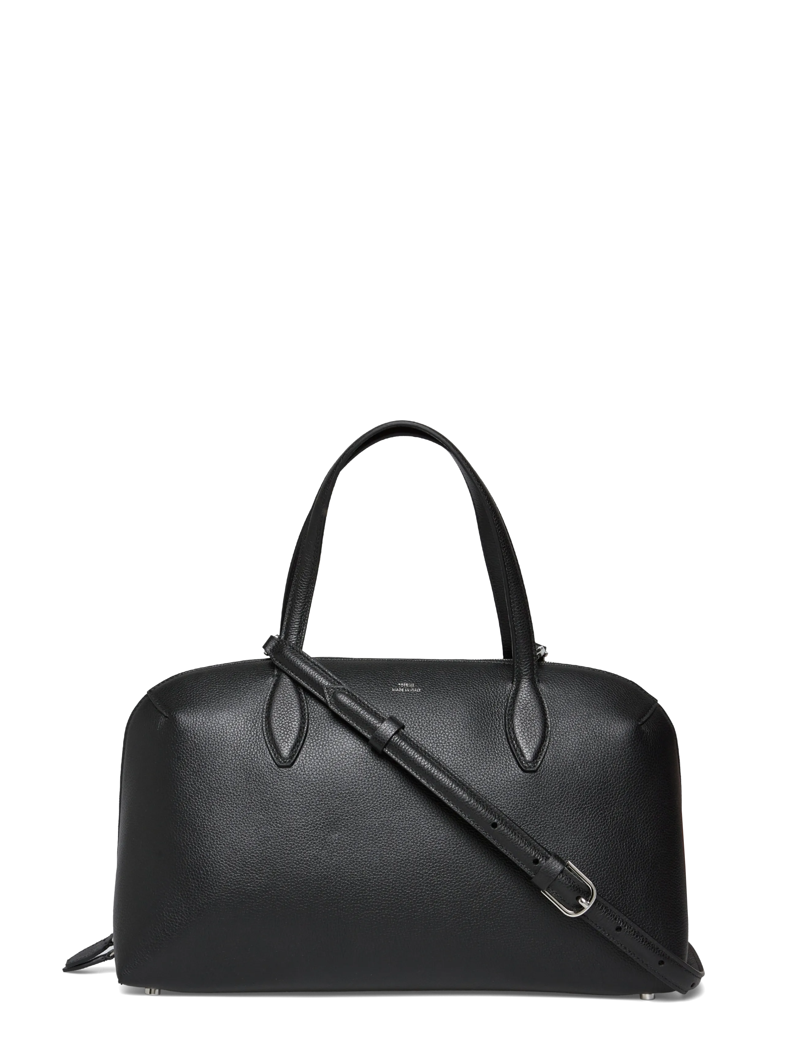 TOTEME Medium Grained-Leather Day Tote - Trendy tassen - BLACK / black