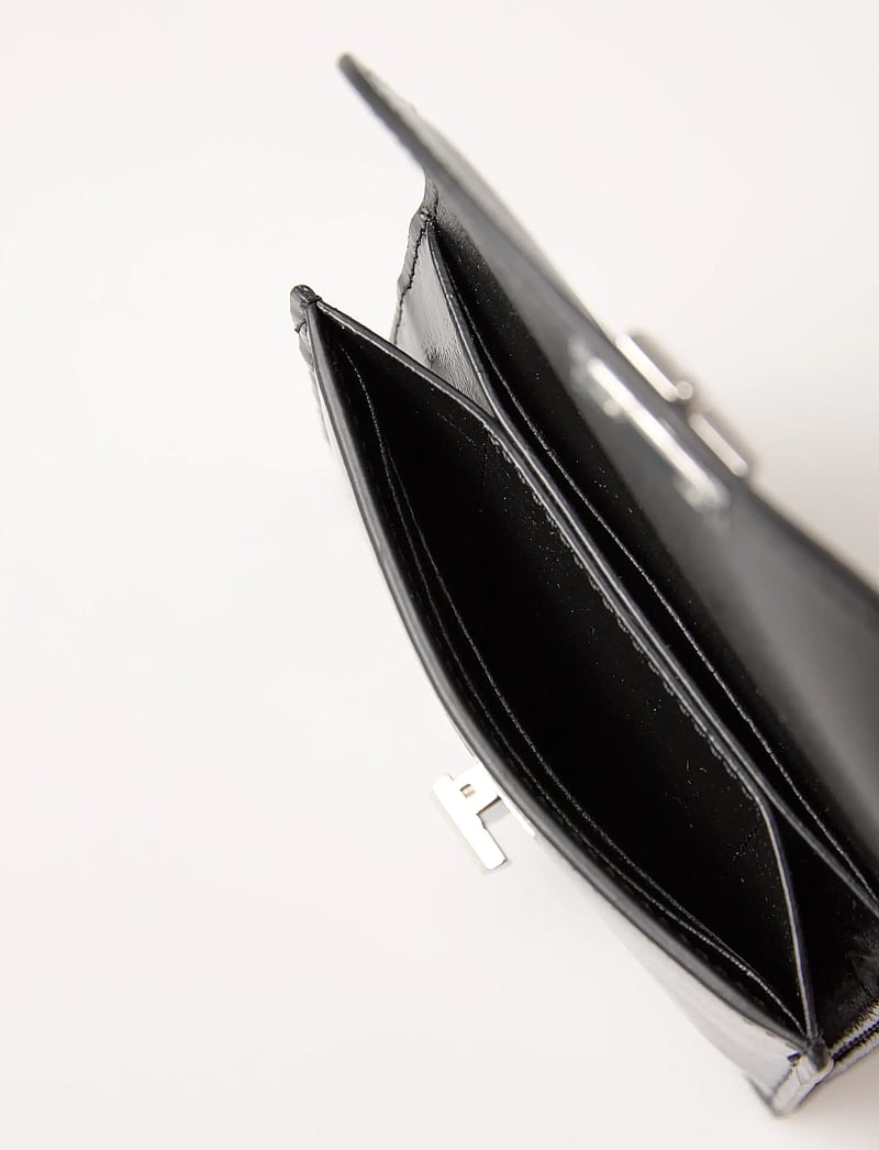 TOTEME - T-Lock leather wallet - wallets - black - 4