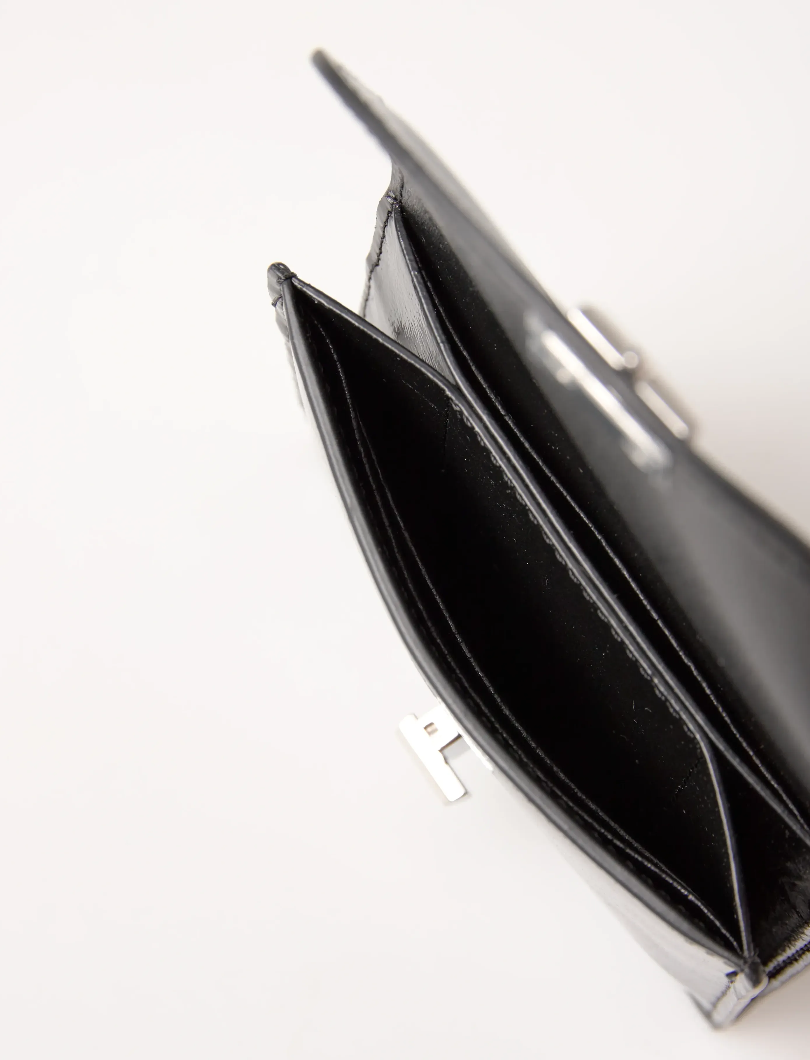 TOTEME - T-Lock leather wallet - portemonnaies - black - 4