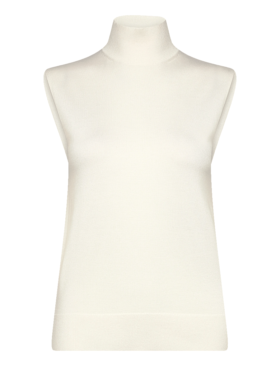TOTEME - Sleeveless Turtleneck Top - pooloneuleet - white - 0