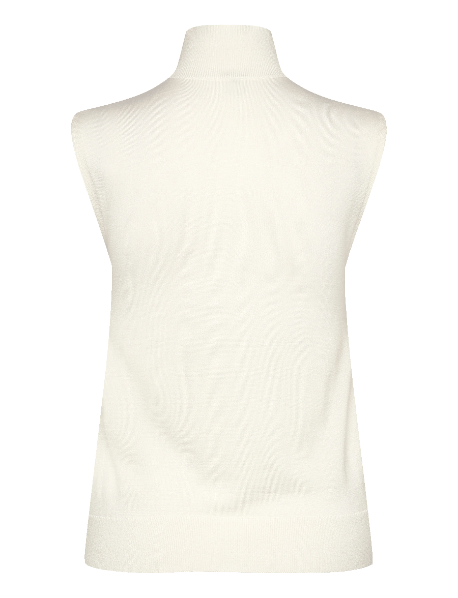 TOTEME - Sleeveless Turtleneck Top - pooloneuleet - white - 1